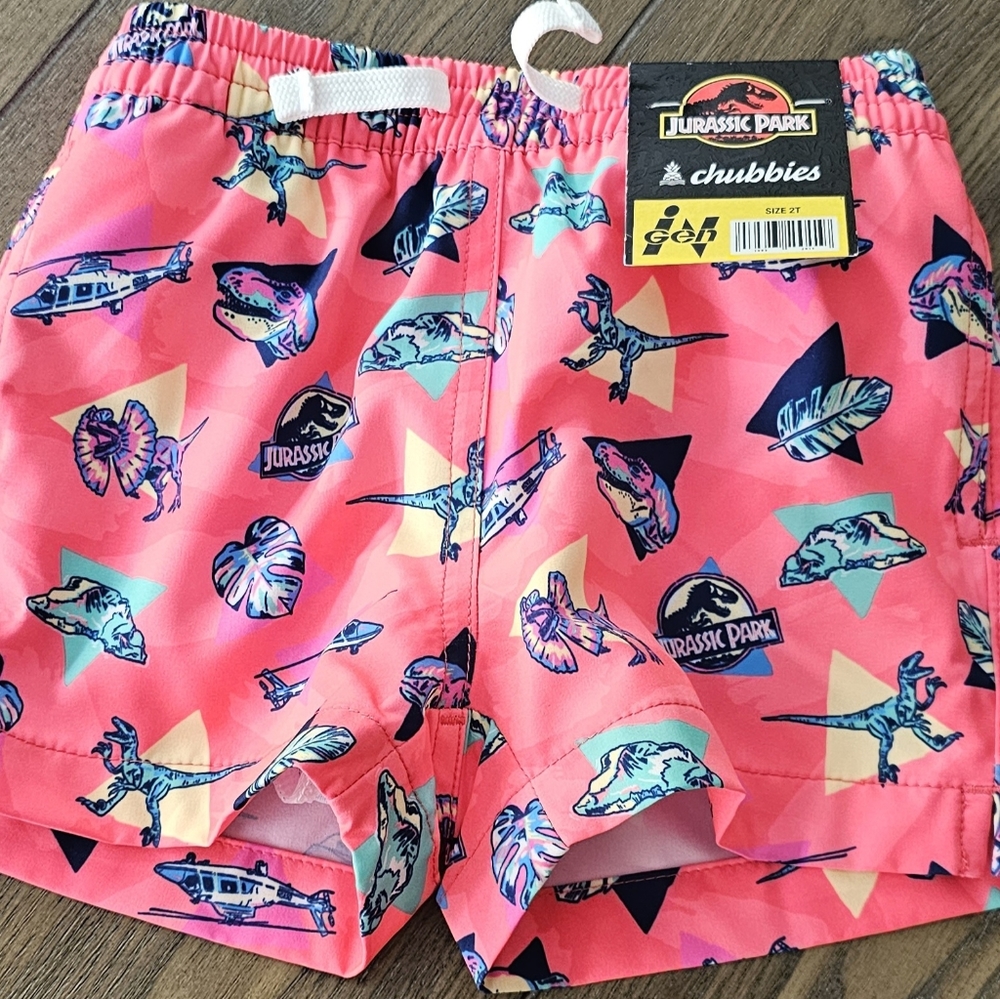 New Chubbies kids the Lil Raptor Trainers kid swim special edition jurassic park